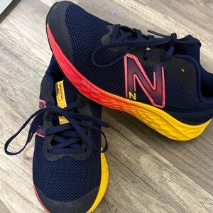 New Balance Kids' Navy and Red/orange/yellow Sneakers